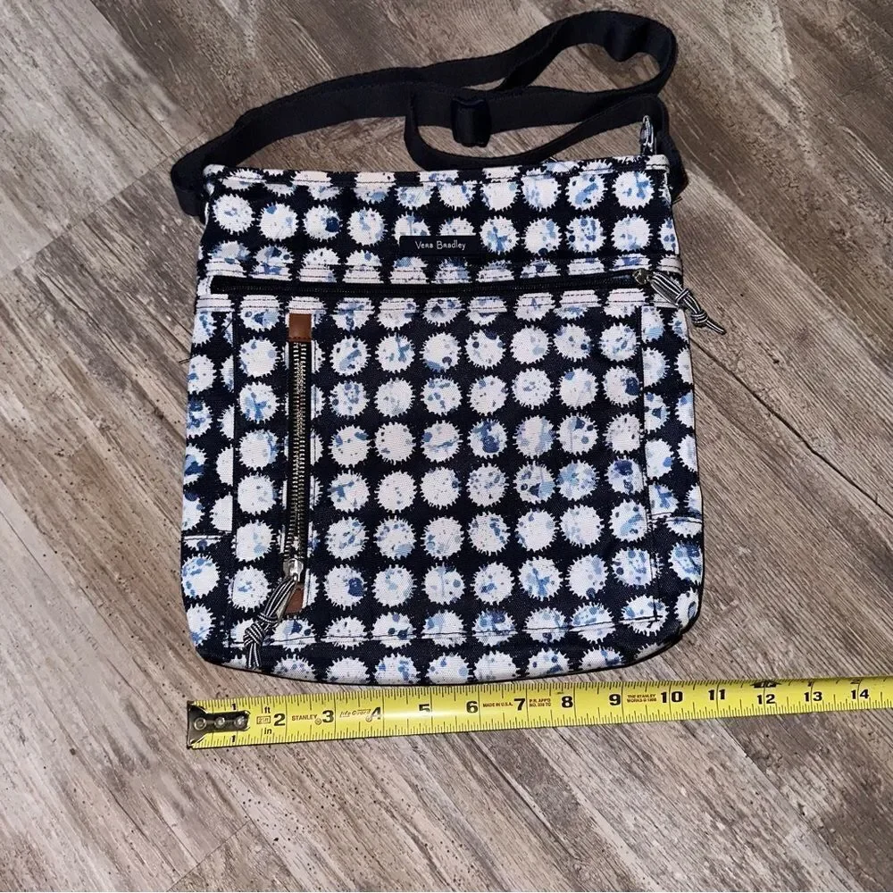 VERA BRADLEY CANVAS blue splash crossbody bag-iPad bag